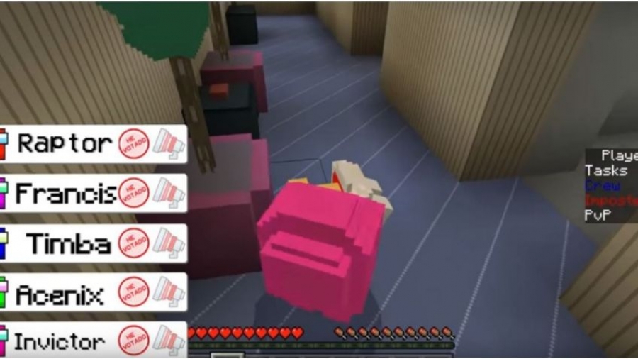 Invictor y su banda jugaron Among Us en Minecraft: adiviná quién es el impostor